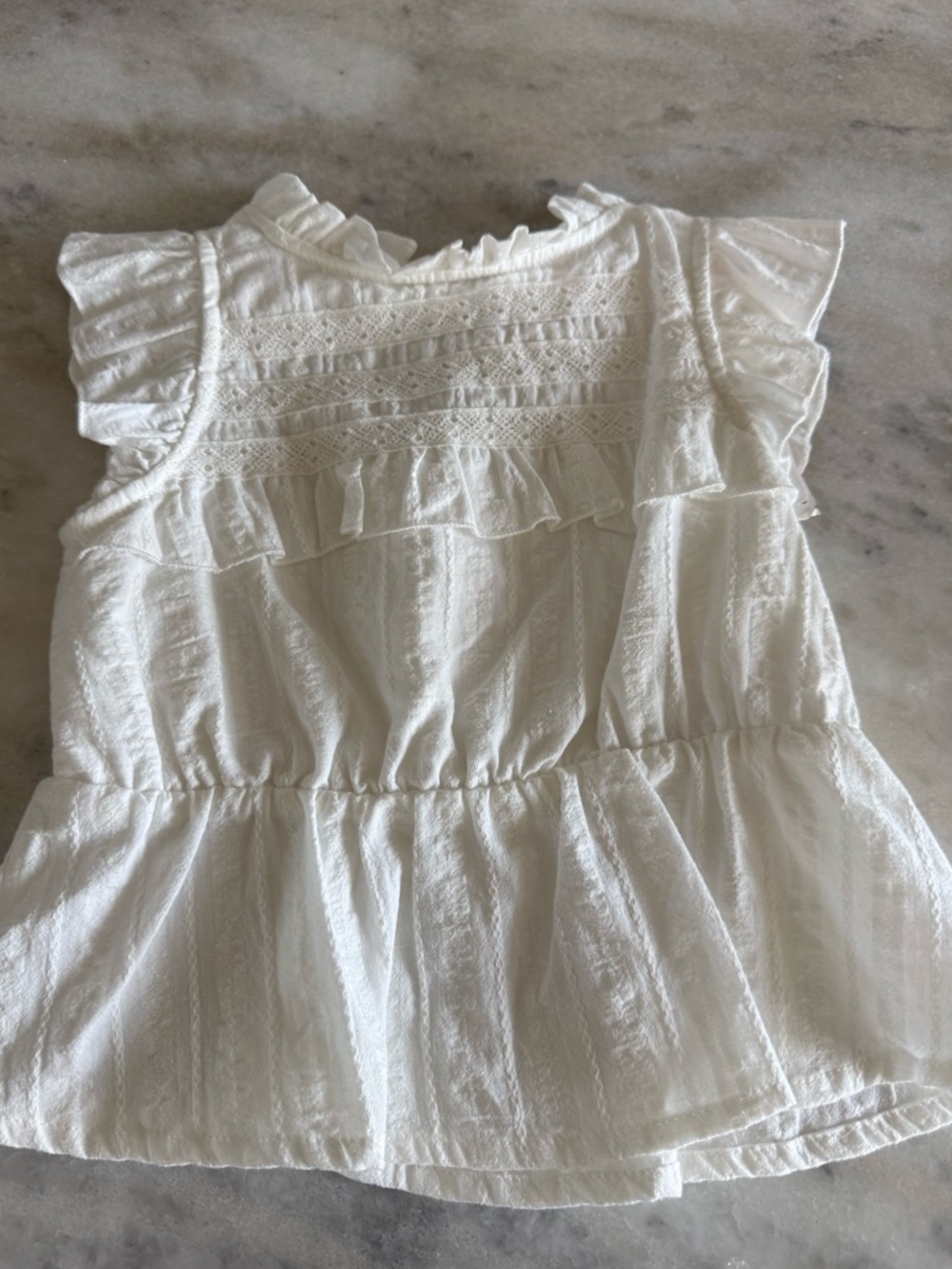 Girls' White Ruffle Peplum Top - Gianni Bini